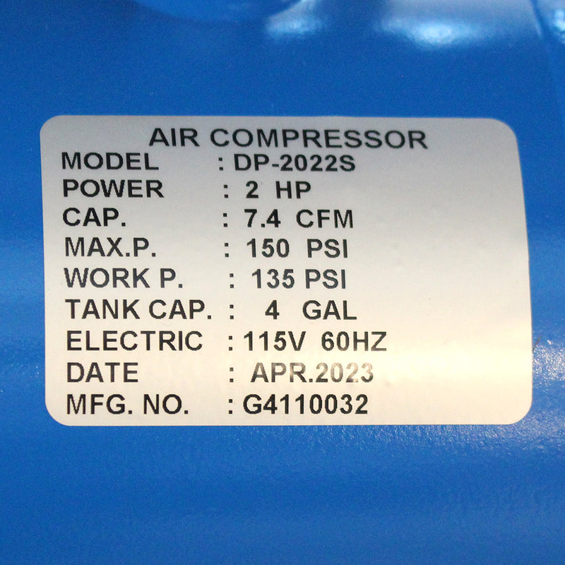 Puma 2 HP Contractor Series Twin Stack 4 Gallon Air Compressor DP-2022S