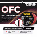 DS18 10 Gauge Speaker WIre OFC 100% Copper 250 Ft Spool Red Black SW-OFC10GA