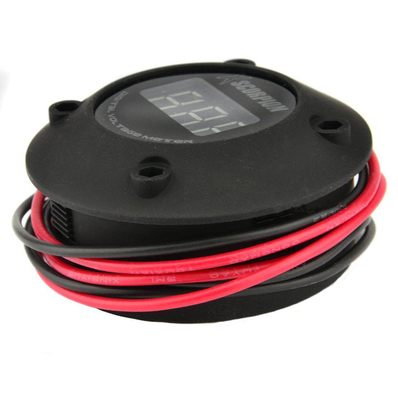 12V Digital Volt Meter Gauge Red LED Car Audio Voltage Display Black Round