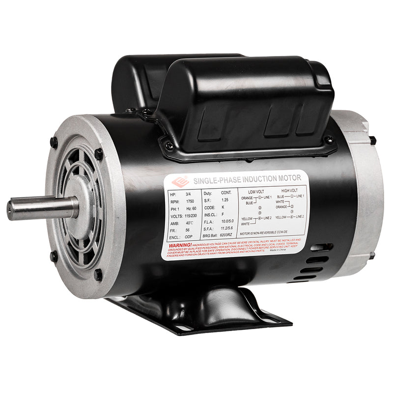 3/4 HP Electric Motor 56 Frame 1750 RPM Single Phase 115/230V 5/8" Shaft