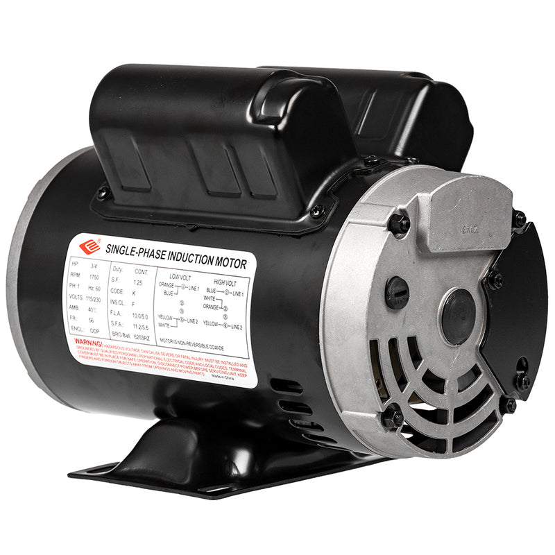 3/4 HP Electric Motor 56 Frame 1750 RPM Single Phase 115/230V 5/8" Shaft