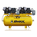 EMAX 15 HP 120 Gallon Horizontal Duplex Mounted Air Compressor Silent Air 1 Phase ESP07D120V1