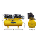 EMAX 15 HP 120 Gallon Horizontal Duplex Mounted Air Compressor Silent Air 1 Phase ESP07D120V1