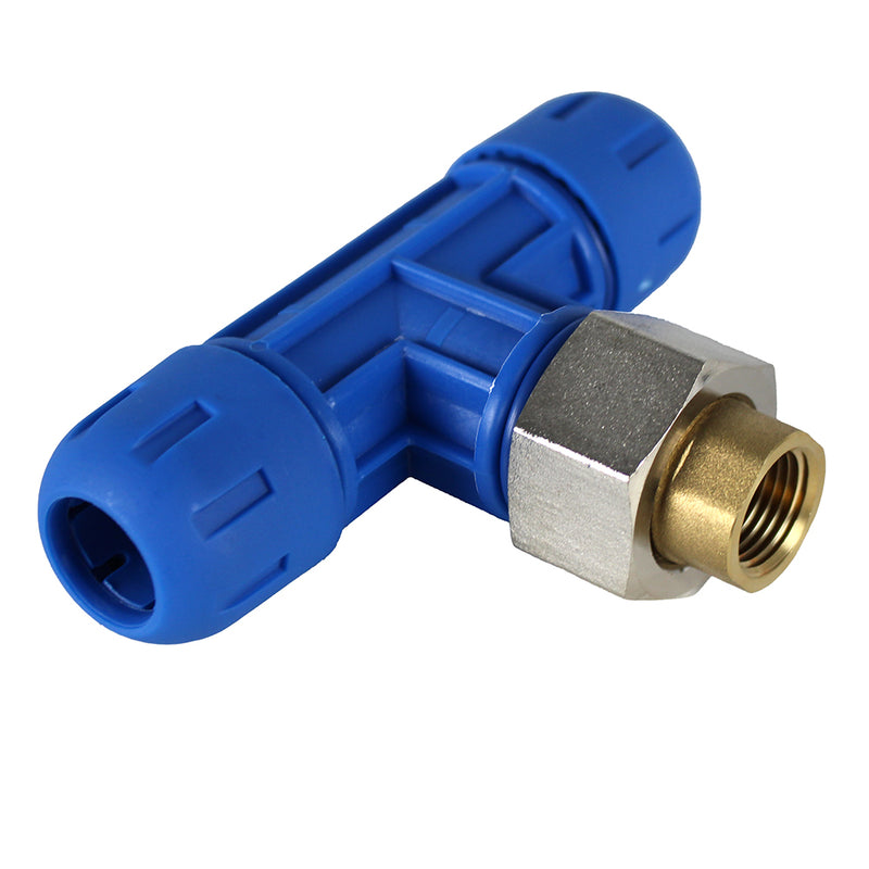 RapidAir FastPipe 3/4" to 1/2" FNPT Reducing Tee Fitting Compressed Air Pipping F1009 Single