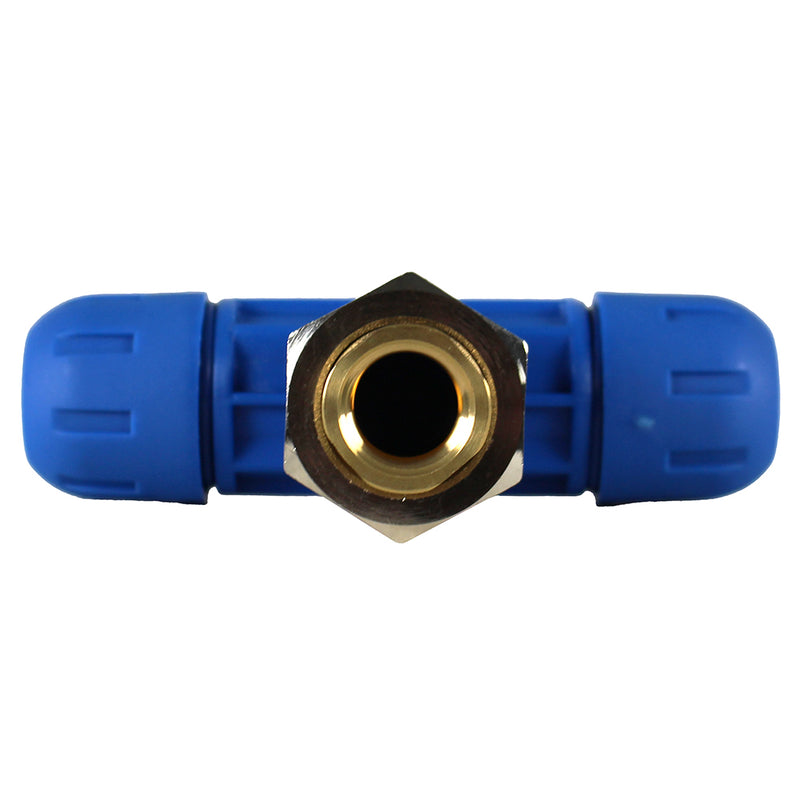 RapidAir FastPipe 3/4" to 1/2" FNPT Reducing Tee Fitting Compressed Air Pipping F1009 Single