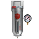1" Compressed Air Water Filter Manual Drain w/ Pressure Gauge F966N