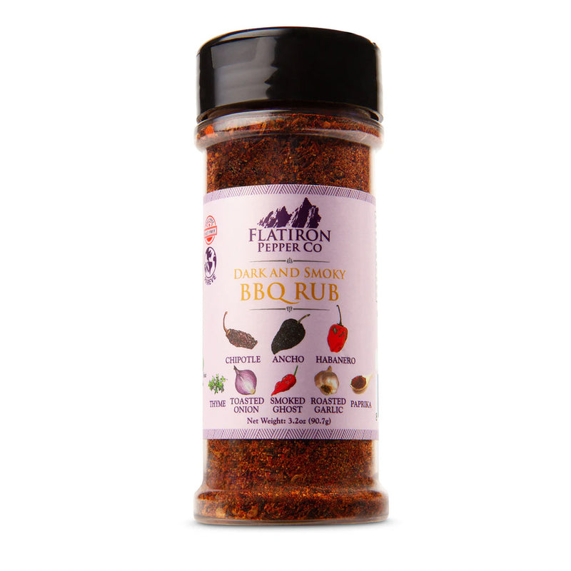 Flatiron Pepper Company Dark & Smoky BBQ Rub Salt Free Chipotle Ancho Habanero