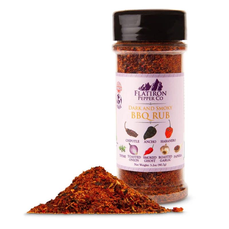 Flatiron Pepper Company Dark & Smoky BBQ Rub Salt Free Chipotle Ancho Habanero
