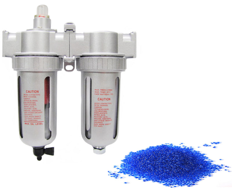 3/8" Compressed Air In Line Filter And Desiccant Dryer Combo for use with Plasma Cutters