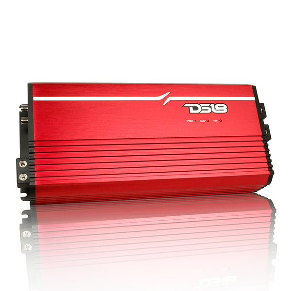 DS18 FRP Compact Full Range Class D Monoblock Audio Amplifier 5000W 1 Ohm Red