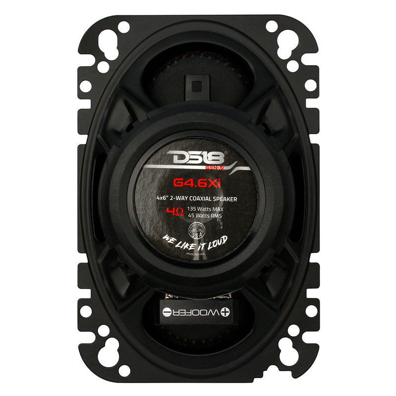 DS18 GEN-X 4x6" 2 Way Coaxial Speaker Pair 135W Max Power 45W RMS 4 Ohm G4.6XI