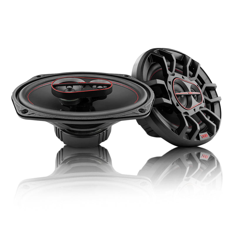 DS18 G6.9Xi 3-Way Coaxial Speakers 60 Watts RMS 4-Ohm 6 x 9 Inch W/ Grills Pair