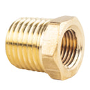 1/4" Male x 1/8" Female NPT Hex Bushing Adapter Pipe Reducer Brass Fitting 110C