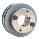 3.5" Double Groove A Section 4L Sheave with 1-1/8" (1.125") H-Style Split Taper Bushing - 2AK34H