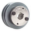 3.5" Double Groove A Section 4L Sheave with 7/8" (0.875") H-Style Split Taper Bushing - 2AK34H