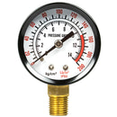 2" Face 200 PSI Pressure Gauge 1/4" MNPT Side Bottom Mount Rolair GA0250200GC
