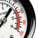 2" Face 200 PSI Pressure Gauge 1/4" MNPT Side Bottom Mount Rolair GA0250200GC