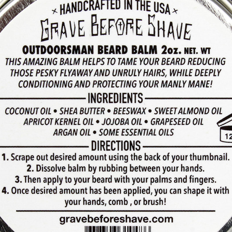 Grave Before Shave Handcrafted The Outdoorsman Beard Balm Repels Insects 2oz