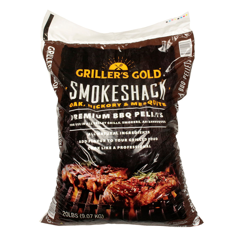 Griller's Gold Smokeshack BBQ Pellets Oak Hickory Mesquite All Natural 20lb