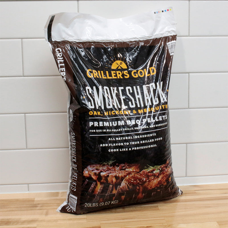 Griller's Gold Smokeshack BBQ Pellets Oak Hickory Mesquite All Natural 20lb