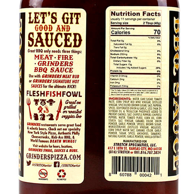 Grinders Original Flavor Award Winning BBQ Sauce 16 oz. Bottle