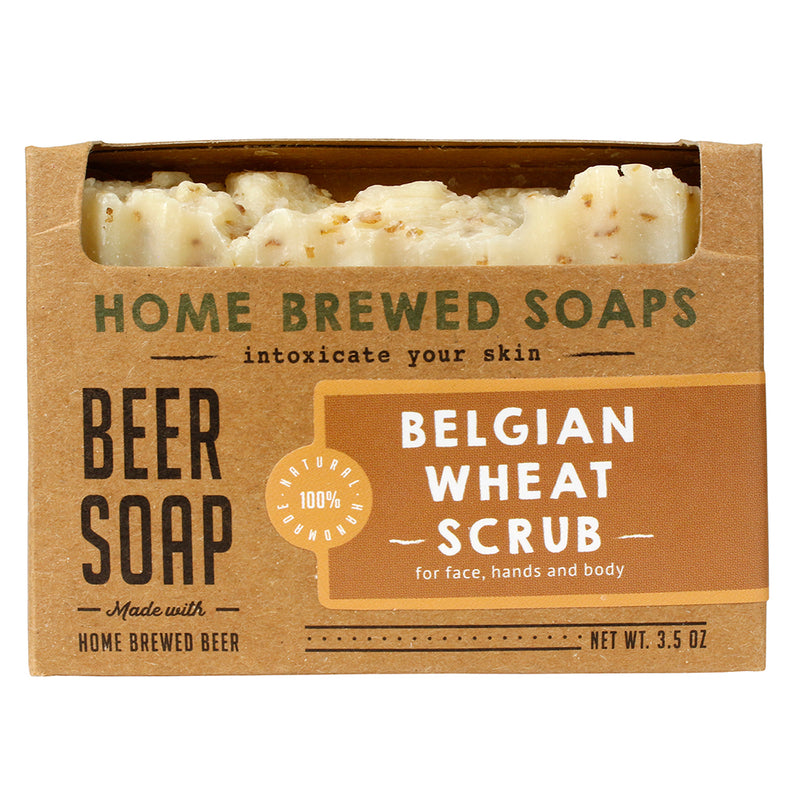 Home Brewed Soaps Belgian Wheat Scrub Beer Soap Face Hands Body Natural 3.5 Oz