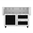 Hestan 42” Outdoor Tower Cart with Door and Drawer Combo Black GCR42