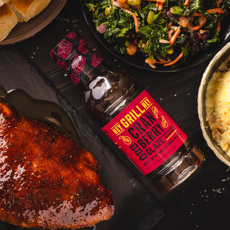 Hey Grill Hey Cranberry BBQ Glaze 16 oz Sweet & Herbaceous Refreshing Sauce