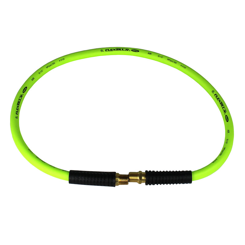 Flexzilla 1/2" x 4' FT Air Hose Whip with 1/2" MNPT Swivel End HFZ1204YW4S