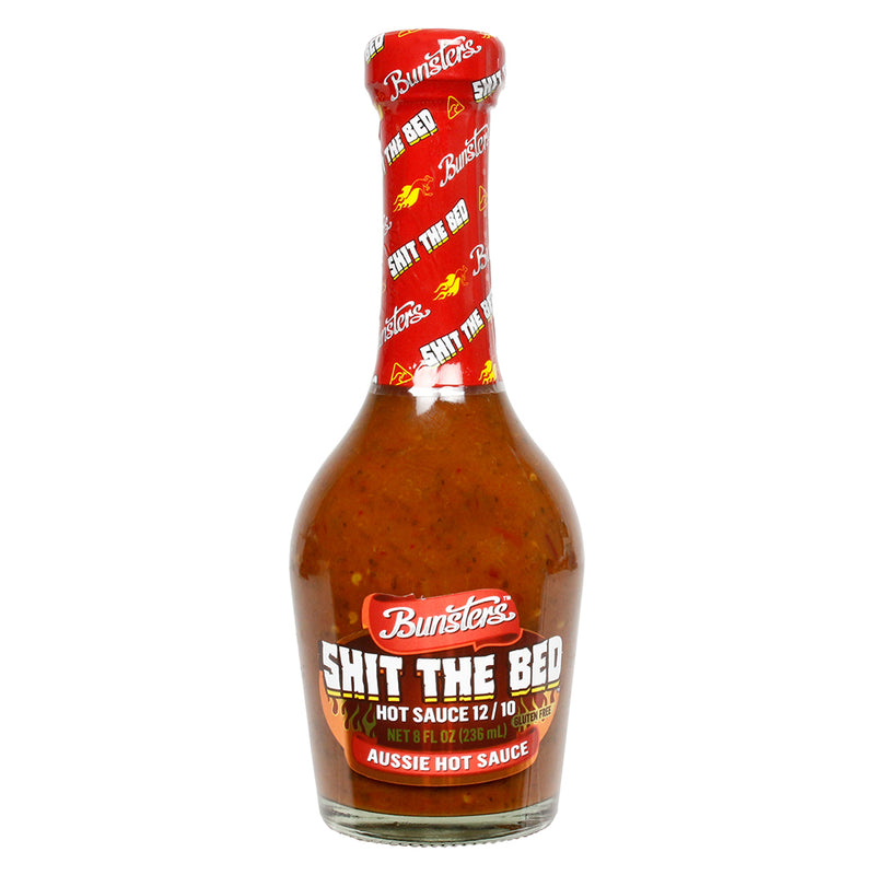 Bunsters The Bed Aussie Hot Sauce 12/10 Heat Gluten Free Non GMO 8 Ounce