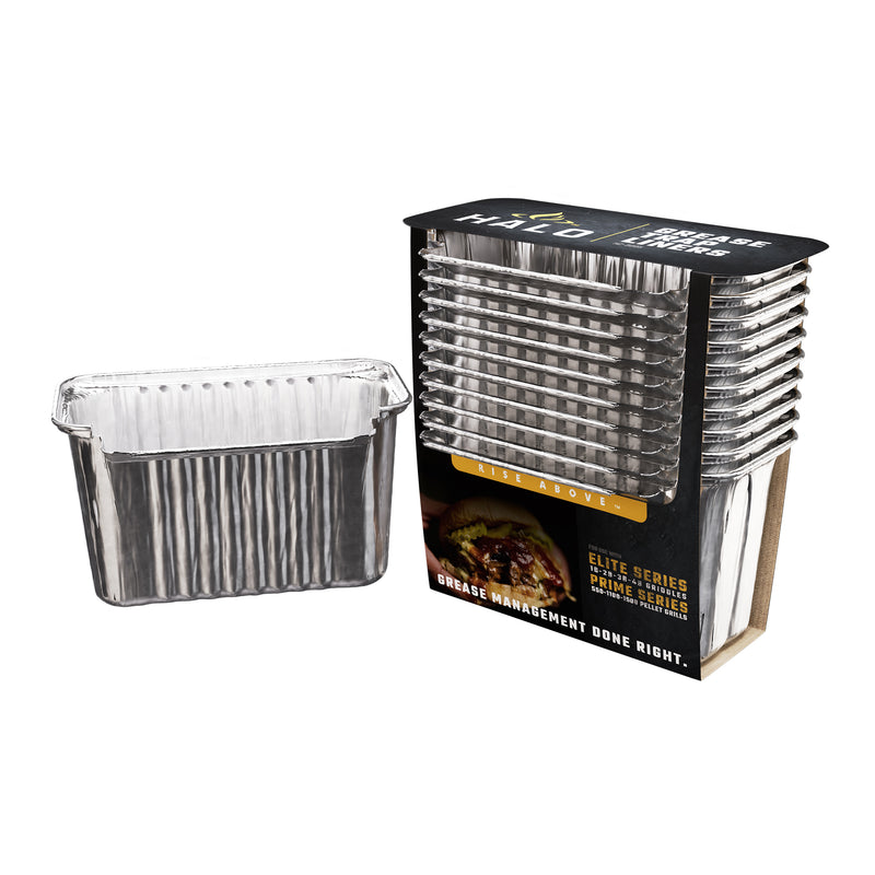 Halo Grease Trap Foil Liners With Lids For Elite & Prime Series Griddles 10 Pack