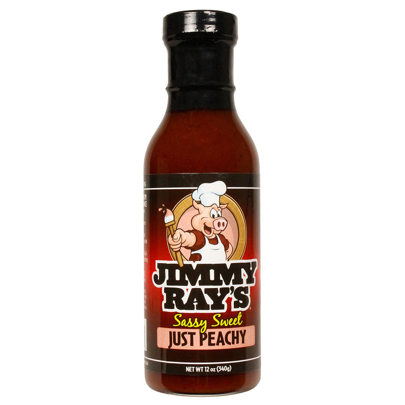 Jimmy Ray's Sassy Sweet Just Peachy BBQ Sauce Pork Gluten Free No MSG 12 Ounce