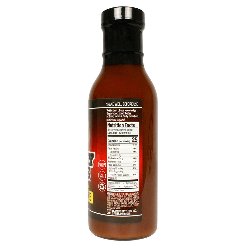 Jimmy Ray's Sweet & Tangy Mustard BBQ Sauce Pork Gluten Free No MSG 12 Ounce