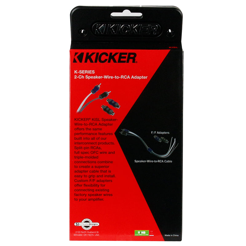 Kicker 46KISL 2 channel Speaker to RCA Converter RoHS Compliant Adapters