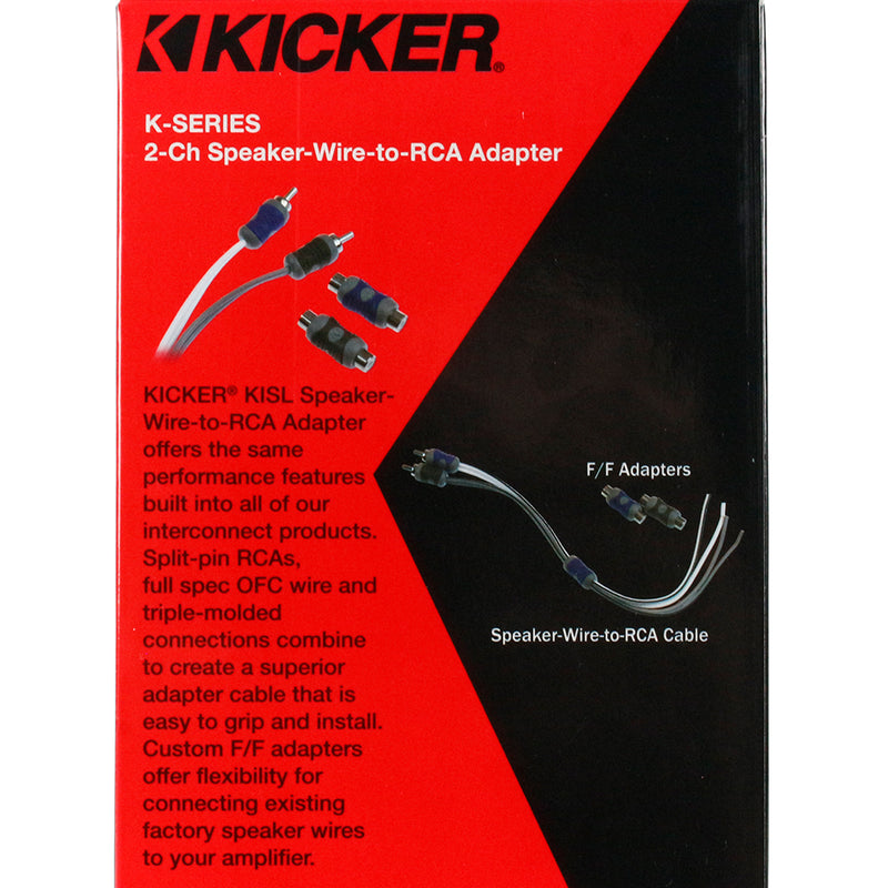 Kicker 46KISL 2 channel Speaker to RCA Converter RoHS Compliant Adapters