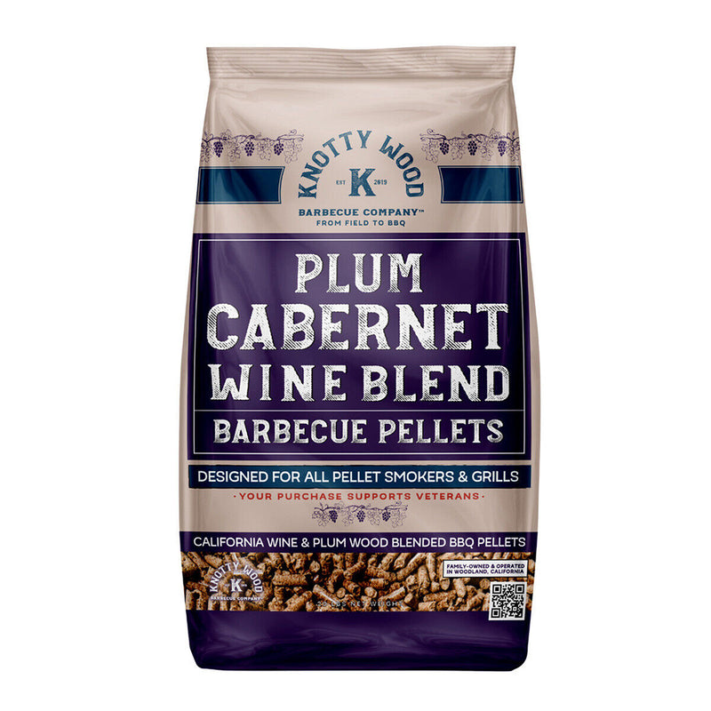 Knotty Wood Plum Cabernet Wine Blend 100% Natural Barbecue Pellets 20lb Bag