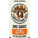 Kosmos Honey Jalapeno BBQ Sauce Sweet and Spicy 21 Oz Bottle KOS-HNY-JALA
