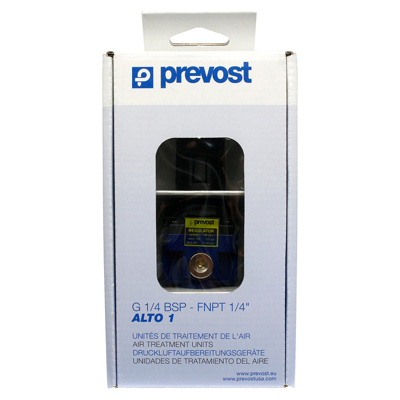 Prevost KTR 201 Pressure Regulator 1/4" FNPT Inlet & Outlet 21.18 Cfm 7-145 Psi