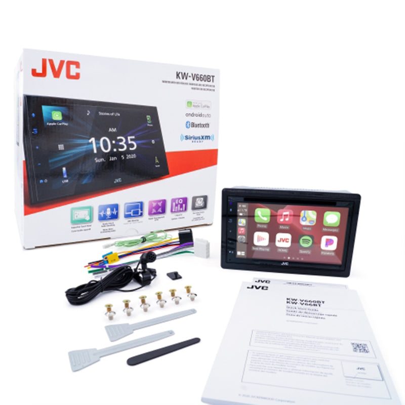 JVC Double DIN 6.8" LCD Touchscreen Carplay Android Auto DVD/CD Player KW-V660BT