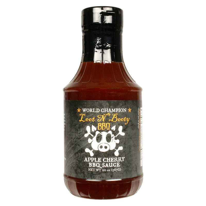 Loot N' Booty BBQ Apple Cherry BBQ Sauce Sweet and Smoky Gluten Free 20 Ounce