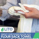 LITO Flour Sack Tea Towels 28x28 100% Cotton Dish Towels Natural 2 pack LSFL002