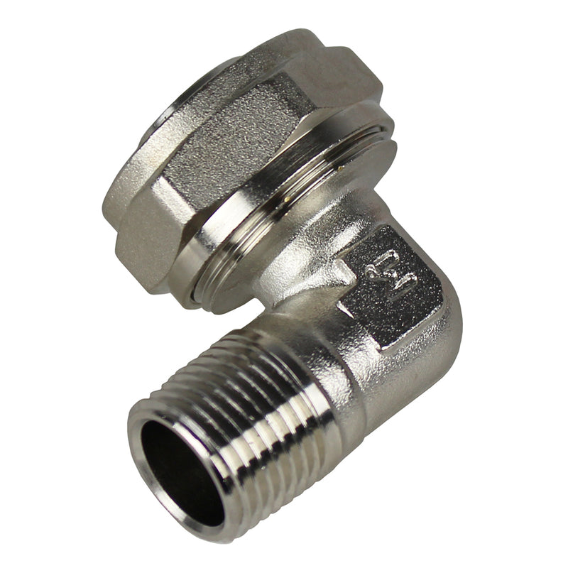 Maxline 90 Degree Elbow Fitting 3/4 Tubing x 1/2" Male NPT Compressed Air Piping M8086
