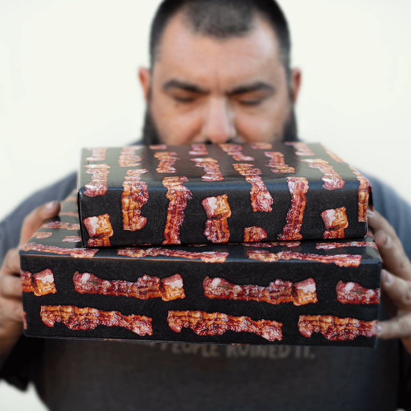 Manly Man Co Bacon Scented Gift Wrapping Paper Scratch and Sniff 30in x 8ft Roll