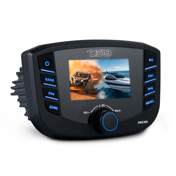 DS18 Marine & Powersport Radio Headunit TFT Screen Waterproof 3 Zones Bluetooth