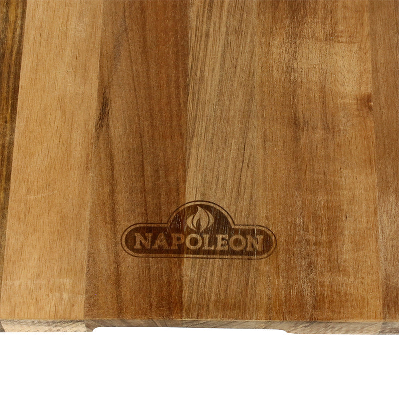 Napoleon Charcuterie Board Acacia Wood With 3 Ceramic Ramekins & Leather Handle