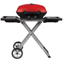 Napoleon TravelQ 285X 2-Burner Propane Grill With Scissor Cart & Griddle Red