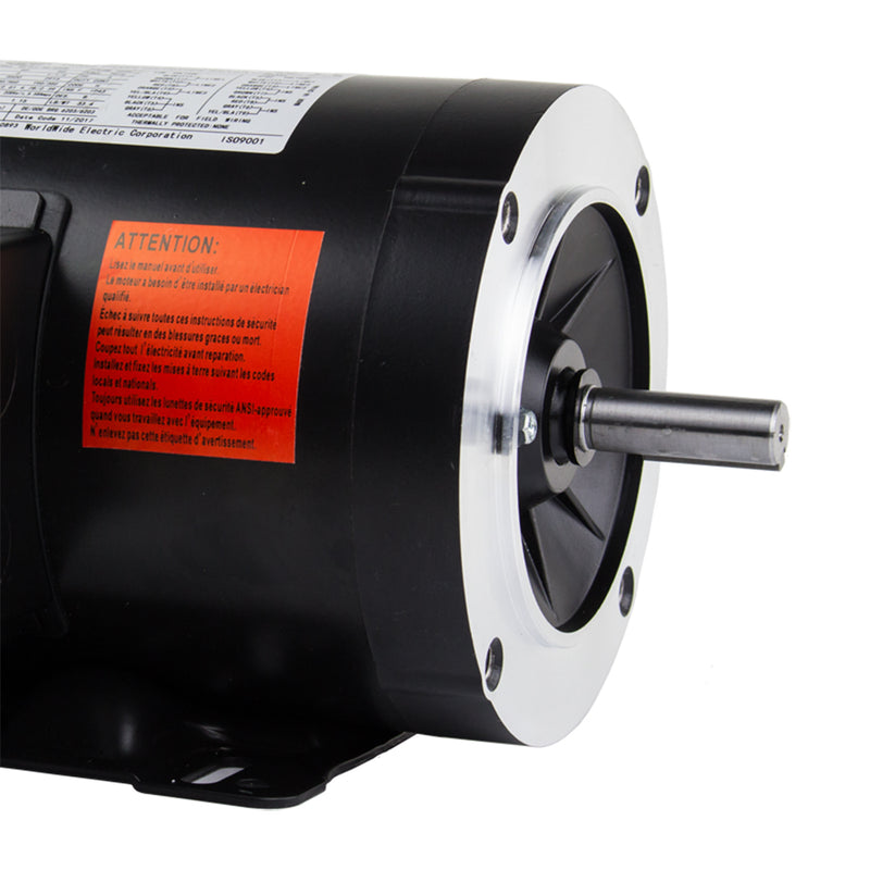 2 HP Electric Motor 3 Phase 56C Frame 3600 RPM TEFC 208 230 / 460 Volt NATE2-36-56CB