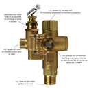 1/2" x 1/2" NPT GAS AIR COMPRESSOR UNLOADER CHECK VALVE COMBO 145 - 175