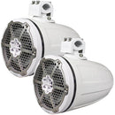 ﻿DS18 8" Neodymium Marine Tower Speakers White with RGB LED Light 550 Watts