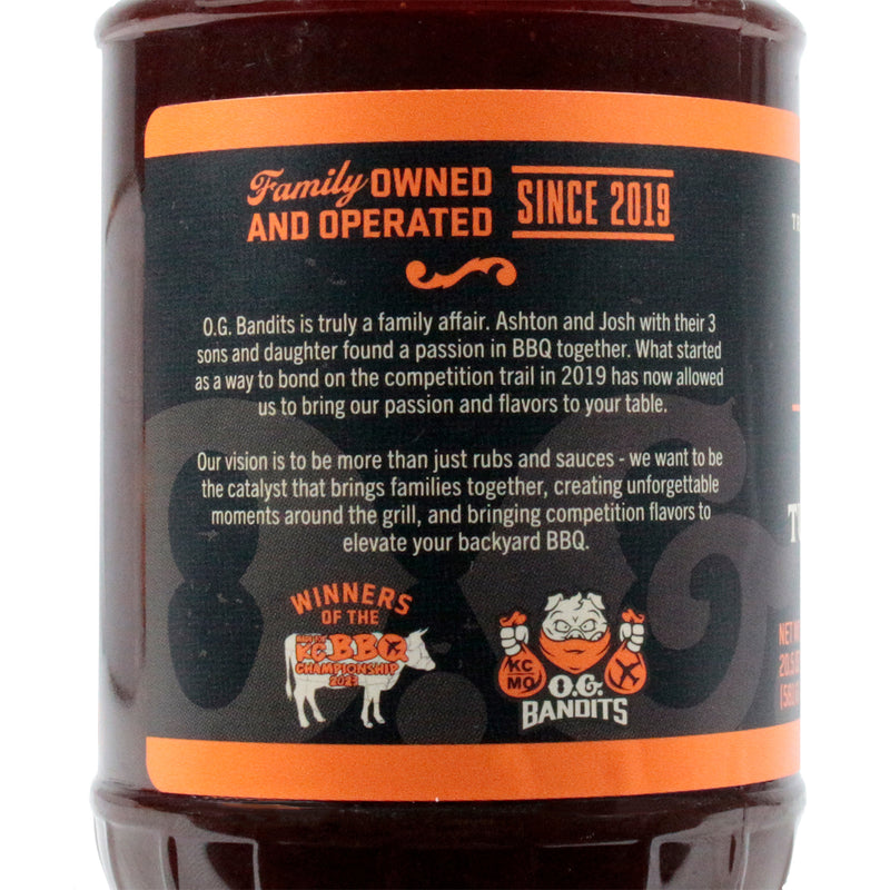 O.G. Bandits Tangy Tumbleweed BBQ Sauce 20.5 Ounce Competition Award Winning